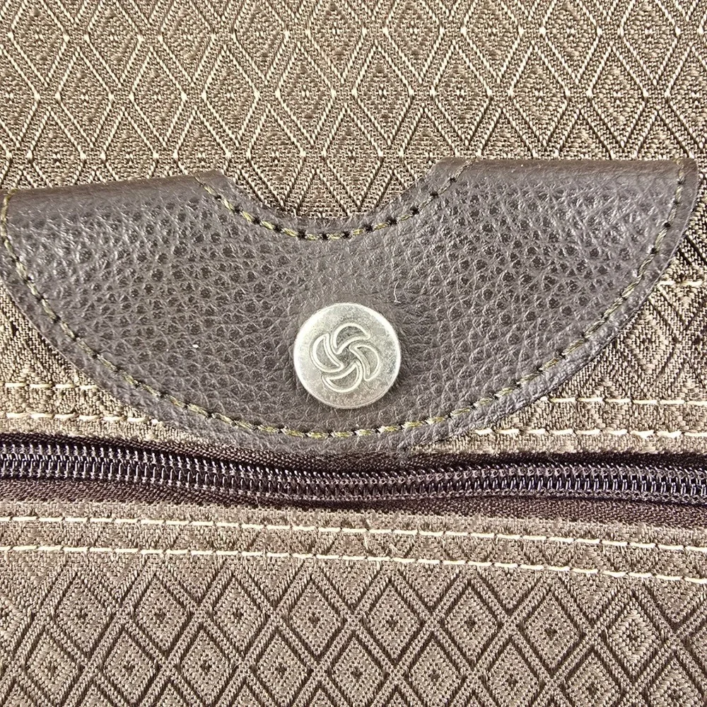 Samsonite Brown Diamond Pattern Laptop Briefcase Business Travel Bag Organizer